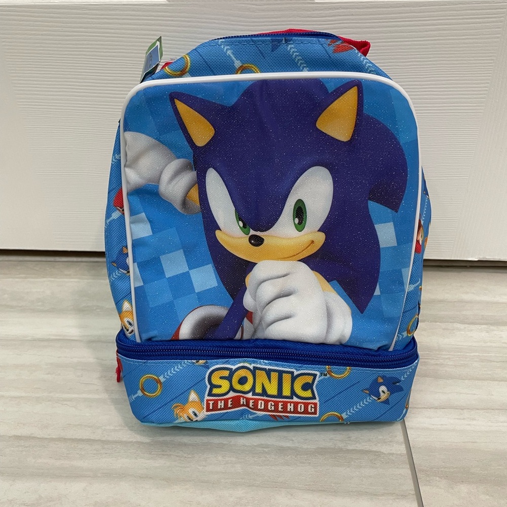 Sonic the Hedgehog Dual-Compartment Insulated Lunch Box 35th Anniversary NWT